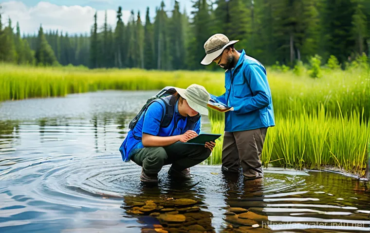 수질환경 자격증 활용 성공기 - **Water Quality Professional's Achievement:** A well-lit, professional portrait of a confident indiv...