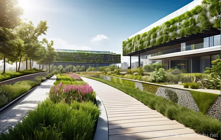 수질환경 관련 유망 직업군 - **Prompt:** A futuristic, state-of-the-art water treatment facility, bathed in soft, clean light. Th...
